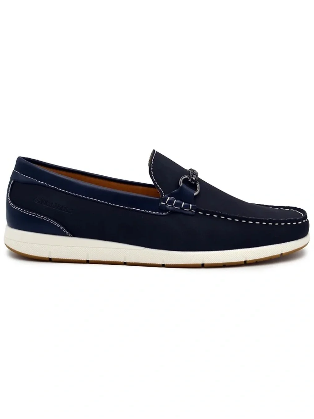 navy blue Aston Marc horsebit driver loafers size 10.5
